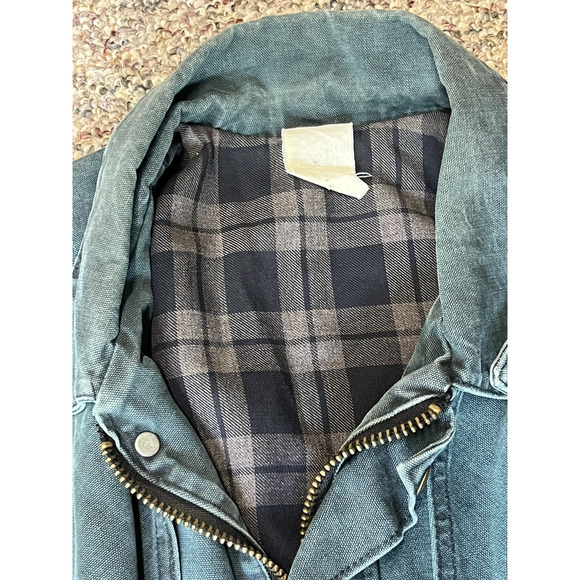 VTG Carhartt Chore Jacket Mens XXL Green Blanket Lined CW043 Cape Duster 90s USA - Picture 8 of 11